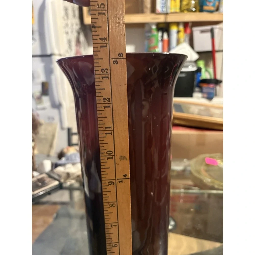 Vintage Mid Century Ruby Red Cased Glass 14